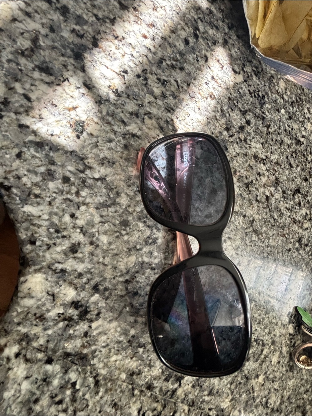 Costa Style Sunglasses Arm Detail in Rose Gold and Black